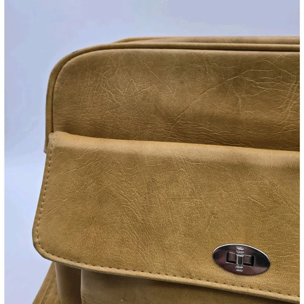 Vintage Leather Breifcase Mustard Yellow Carry On Messenger Bag Legal Samsonite